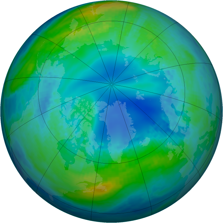 Arctic ozone map for 03 November 2002